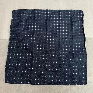 Ben Sherman Silk Blend Blue Gold Dot Pocket  Square Handkerchief